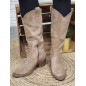 Bottes femme daim Elyana taupe