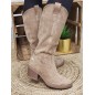 Bottes femme daim Elyana taupe