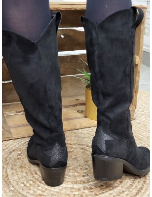 Bottes femme daim Elyana noires
