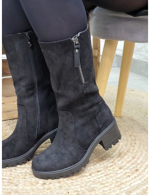 Bottes femme daim Glory noires
