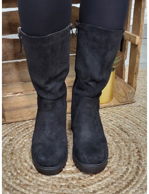 Bottes femme daim Glory noires