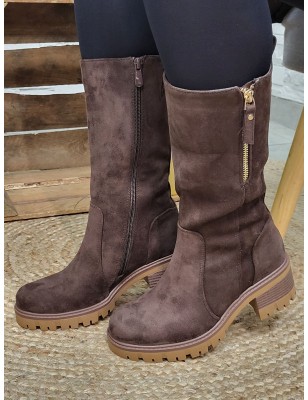 Bottes femme daim Glory marron
