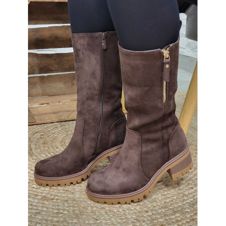 Bottes femme daim Glory marron