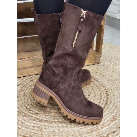 Bottes femme daim Glory marron