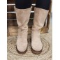 Bottes femme daim Glory beiges