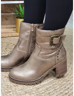 Bottines femme Nelya dorées