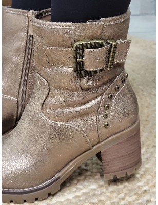 Bottines femme Nelya dorées