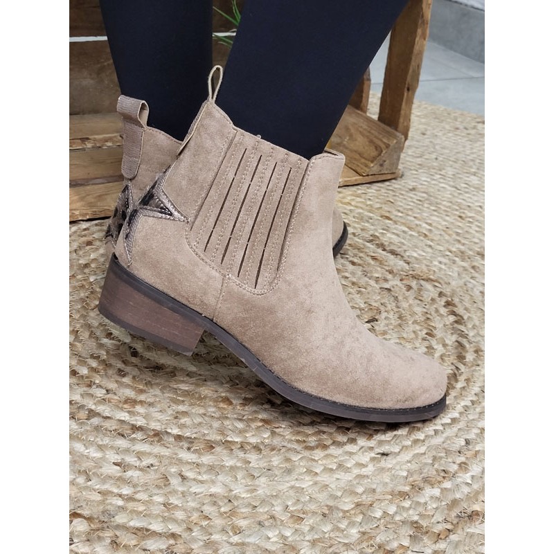 Bottines femme Jallia taupe