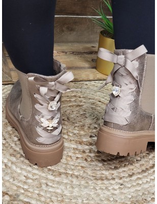 Bottines femme Xila taupe