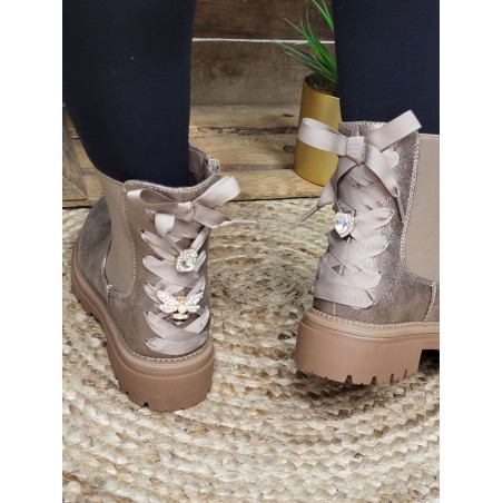 Bottines femme Xila taupe