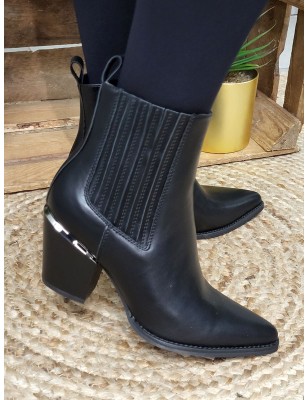 Bottines santiags femme Aura noires