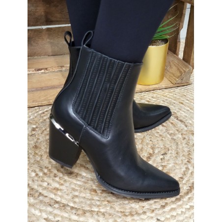 Bottines santiags femme Aura noires