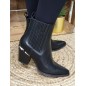 Bottines santiags femme Aura noires