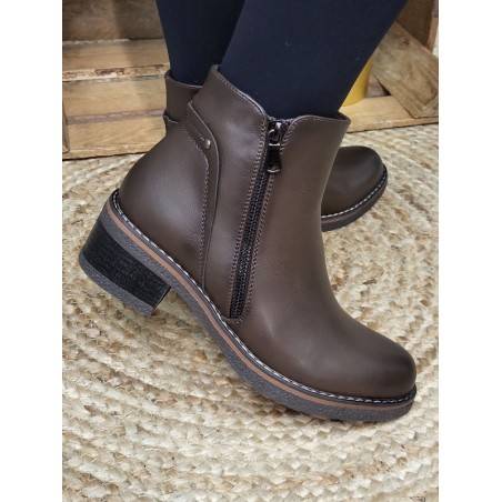 Bottines femme Elixia marron
