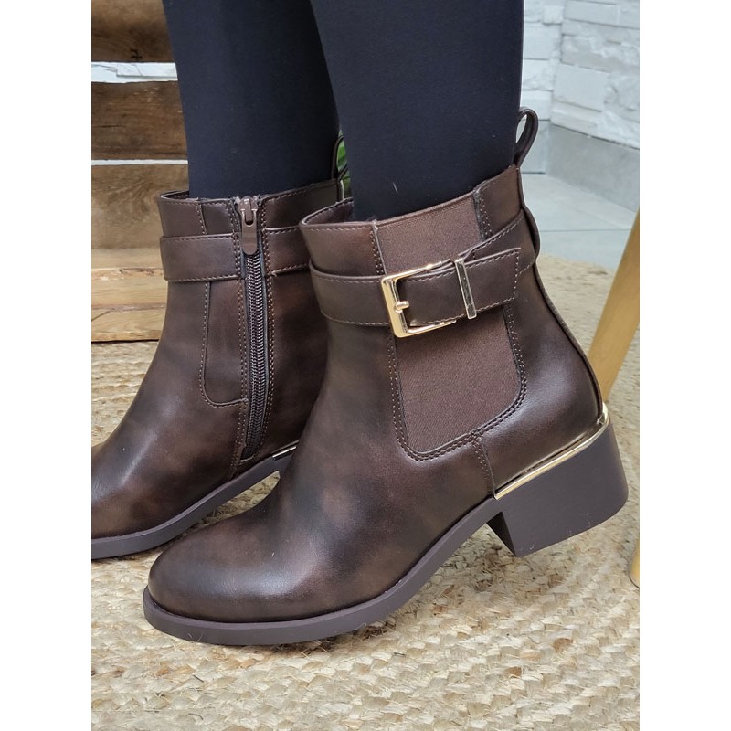 Bottines femme Naly marron