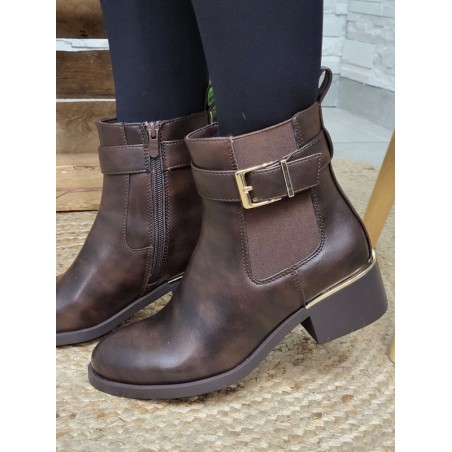 Bottines femme Naly marron