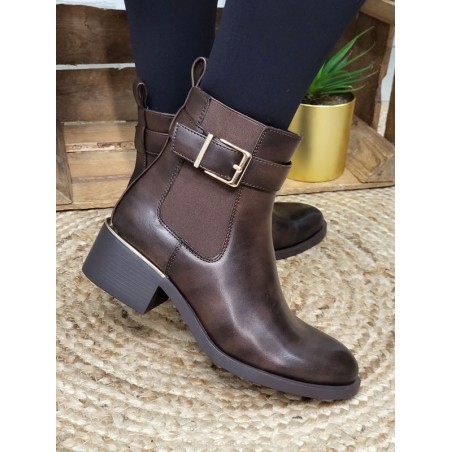 Bottines femme Naly marron