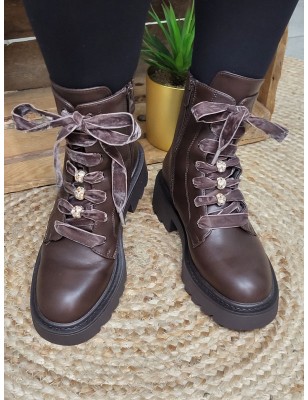 Bottines femme Justina marron