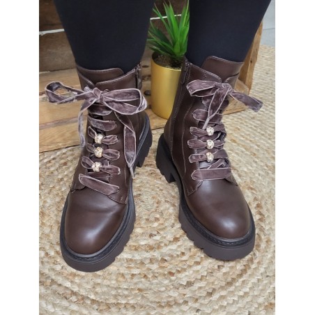 Bottines femme Justina marron