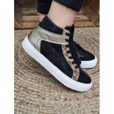 Baskets montantes femme Kaporal Shine noires