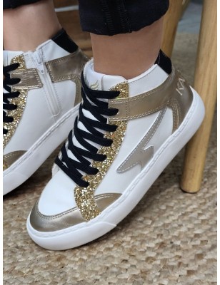 Baskets montantes femme Kaporal Shine blanches