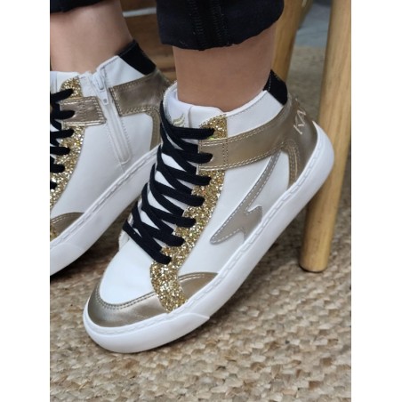 Baskets montantes femme Kaporal Shine blanches