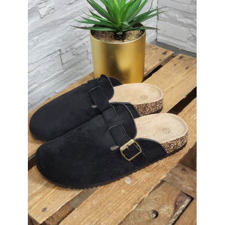 Sabots femme daim basic Maya noirs