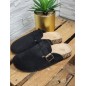 Sabots femme daim basic Maya noirs