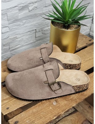 Sabots femme daim basic Maya taupe