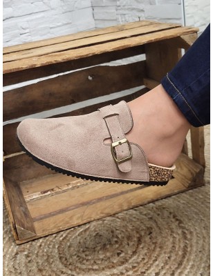 Sabots femme daim basic Maya taupe