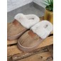 Chaussons femme daim fourrés Mindra beiges