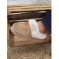 Chaussons femme daim fourrés Mindra beiges