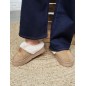 Chaussons femme daim fourrés Mindra beiges