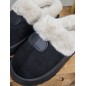 Chaussons femme daim fourrés Mindra noirs