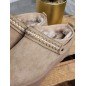 Boots chaussons femme daim fourrées Audrey beiges