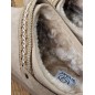 Boots chaussons femme daim fourrées Audrey beiges