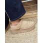 Boots chaussons femme daim fourrées Audrey beiges