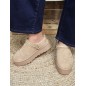 Boots chaussons femme daim fourrées Audrey beiges