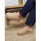 Boots chaussons femme daim fourrées Audrey beiges