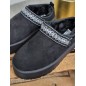 Boots chaussons femme daim fourrées Audrey noires