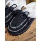 Chaussons femme daim fourrés Indiana noirs Chaussons femme daim fourrés Indiana noirs