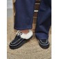 Chaussons femme daim fourrés Indiana noirs Chaussons femme daim fourrés Indiana noirs