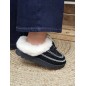 Chaussons femme daim fourrés Indiana noirs Chaussons femme daim fourrés Indiana noirs