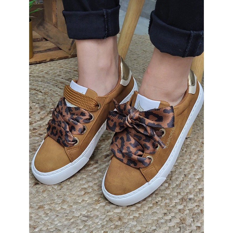 Baskets femme Kaporal Severine camel