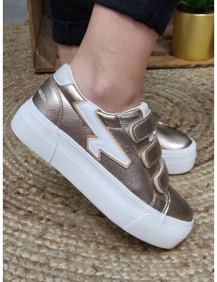 Baskets femme scratchs Kaporal Clovia rose gold