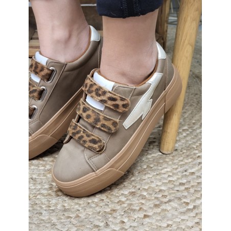 Baskets femme scratchs Kaporal Clovia léopard