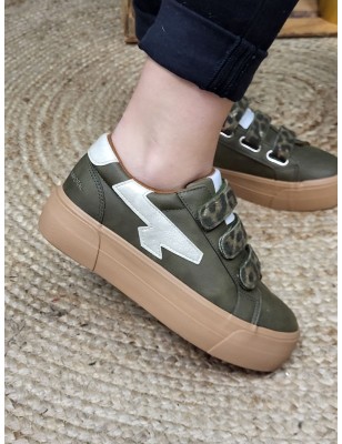 Baskets femme scratchs Kaporal Clovia kaki