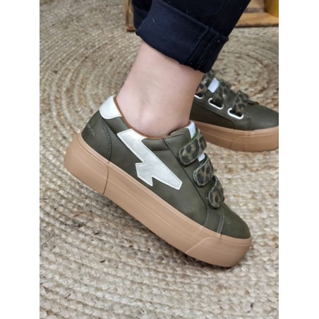 Baskets femme scratchs Kaporal Clovia kaki