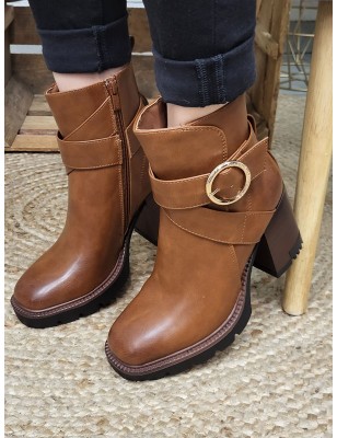 Bottines talon femme LPB Julietta camel