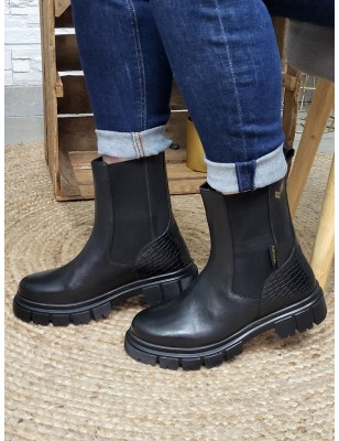 Bottines femme cuir Kaporal Jelly noires